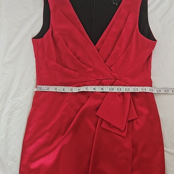 Nanette Lepore Women's V-neck Wrap Dress With Matching Pair Of Earrings 8 Red - Picture 9 of 16